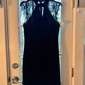 White House Black Market Black Lace Backless Dress
